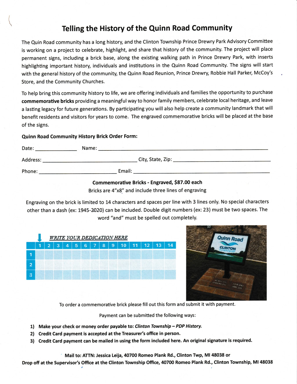 THE QUINN ROAD PROJECT