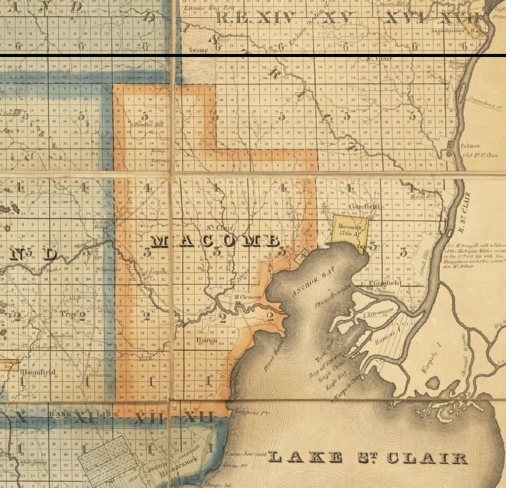 MACOMB COUNTY 1825 MAP
